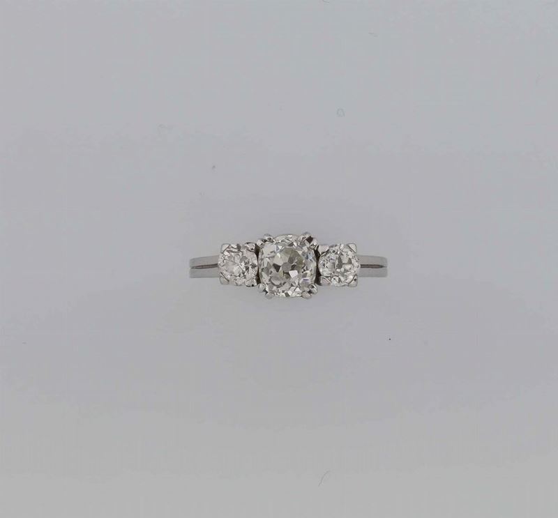 Anello con diamanti di vecchio taglio  - Auction Vintage, Jewels and Bijoux - Cambi Casa d'Aste