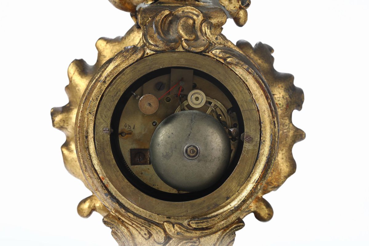 Pendola da Tavolo in Metallo Dorato, XIX-XX Secolo