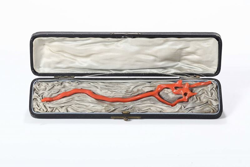 Pennino in corallo rosso, XIX-XX secolo  - Auction Asta a Tempo antiquariato - II - Cambi Casa d'Aste