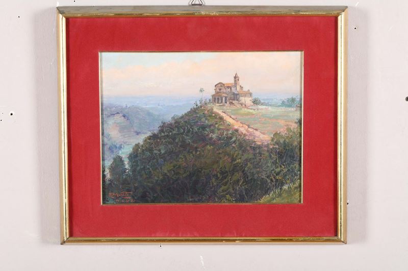 Ettore Morteo (Alassio 1874 - Genova 1939) Santuario in collina  - Auction Asta a Tempo antiquariato - II - Cambi Casa d'Aste