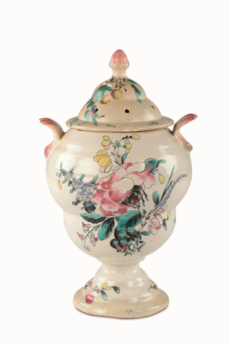 Vaso per essenze profumate Savona, Giacomo Boselli, 1780 circa  - Auction Majolica and Porcelains - Cambi Casa d'Aste