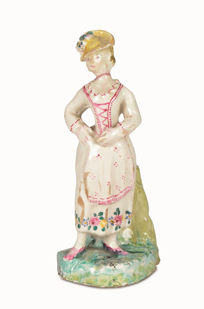 Figurina Savona, Manifattura di Giacomo Boselli, 1780-90 circa  - Asta Maioliche e Porcellane - Cambi Casa d'Aste