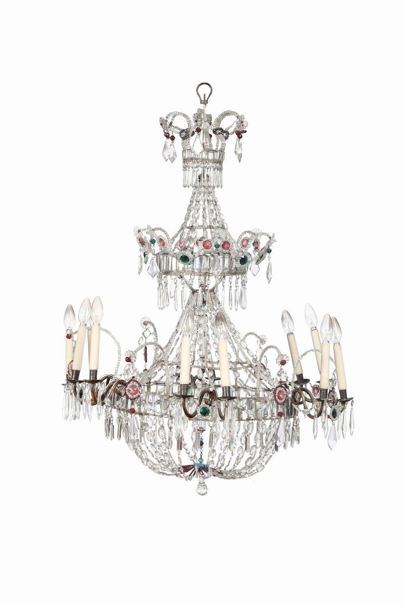 Lampadario a dodici luci in stile Luigi XVI  - Auction Fine Art - Cambi Casa d'Aste
