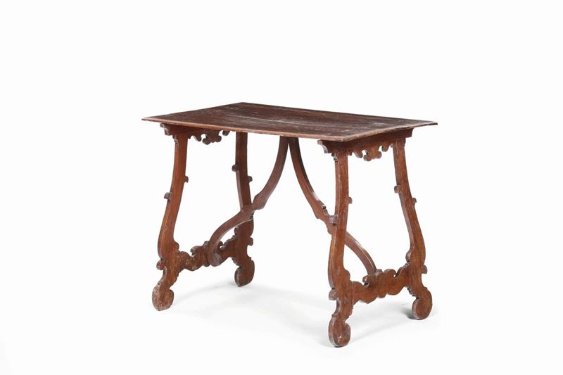 Tavolino fratino in noce, XVII secolo  - Asta Asta a Tempo antiquariato - II - Cambi Casa d'Aste