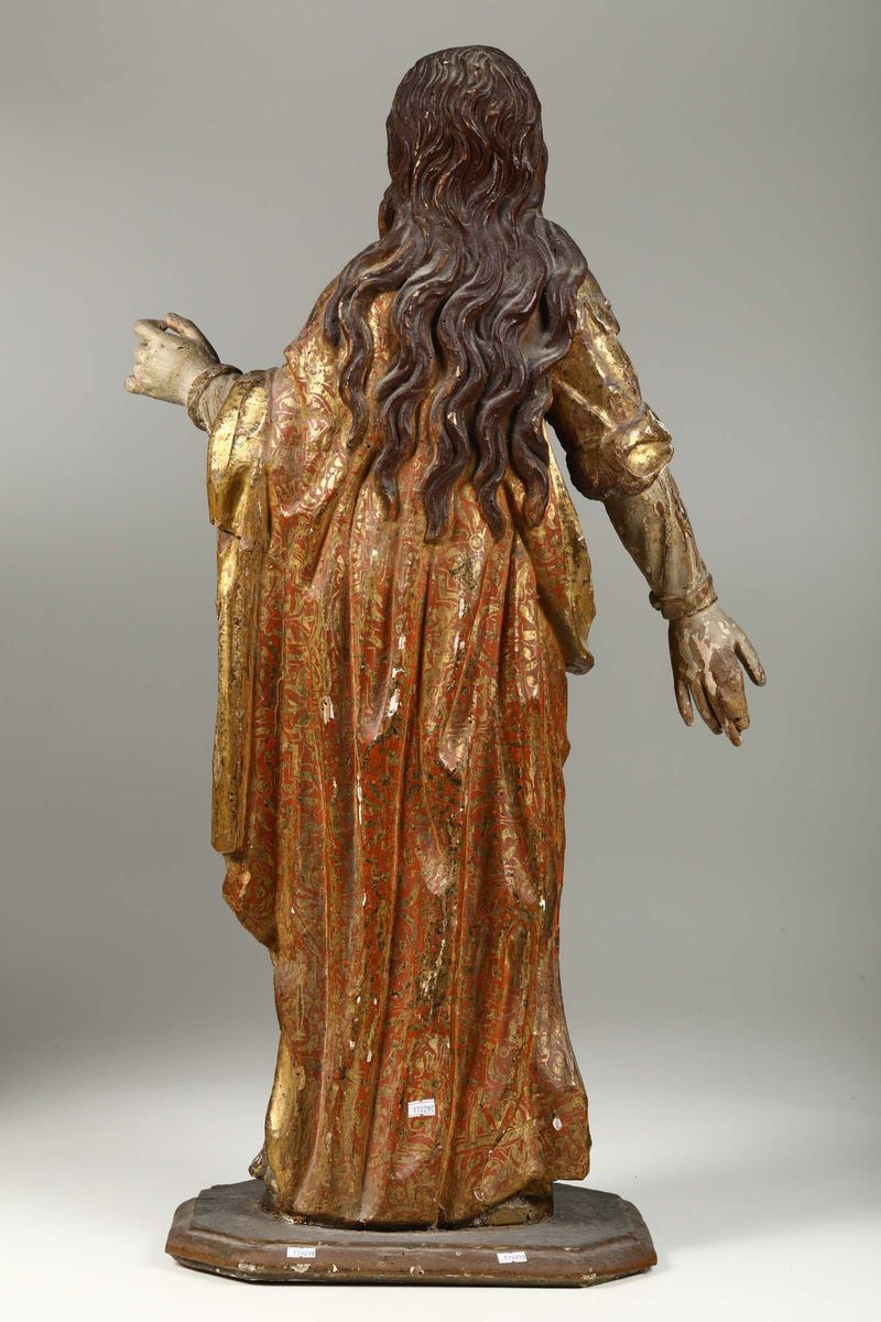 Scultura Lignea Raffigurante Santa, Scuola Napoletana, Inizio XVI Secolo