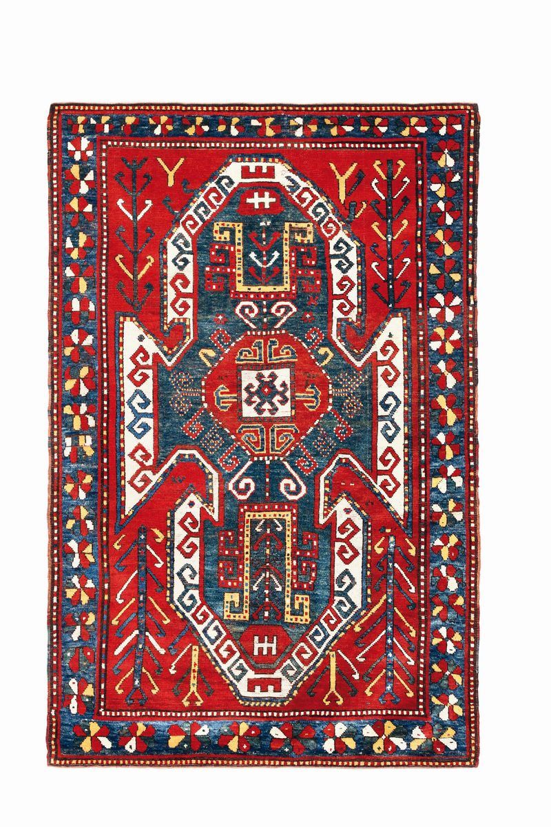 Tappeto caucasico Kazak Sevan fine XIX secolo  - Auction Fine Carpets - Cambi Casa d'Aste