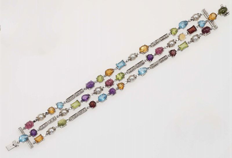 Gem set and diamond bracelet. Bulgari Allegra - Auction Fine Jewels - Cambi  Casa d'Aste