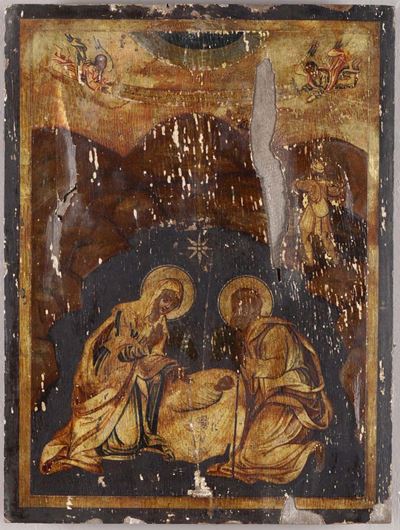 Pittoredel XVII-XVIII Secolomadonna con Bambino e S.giuseppe