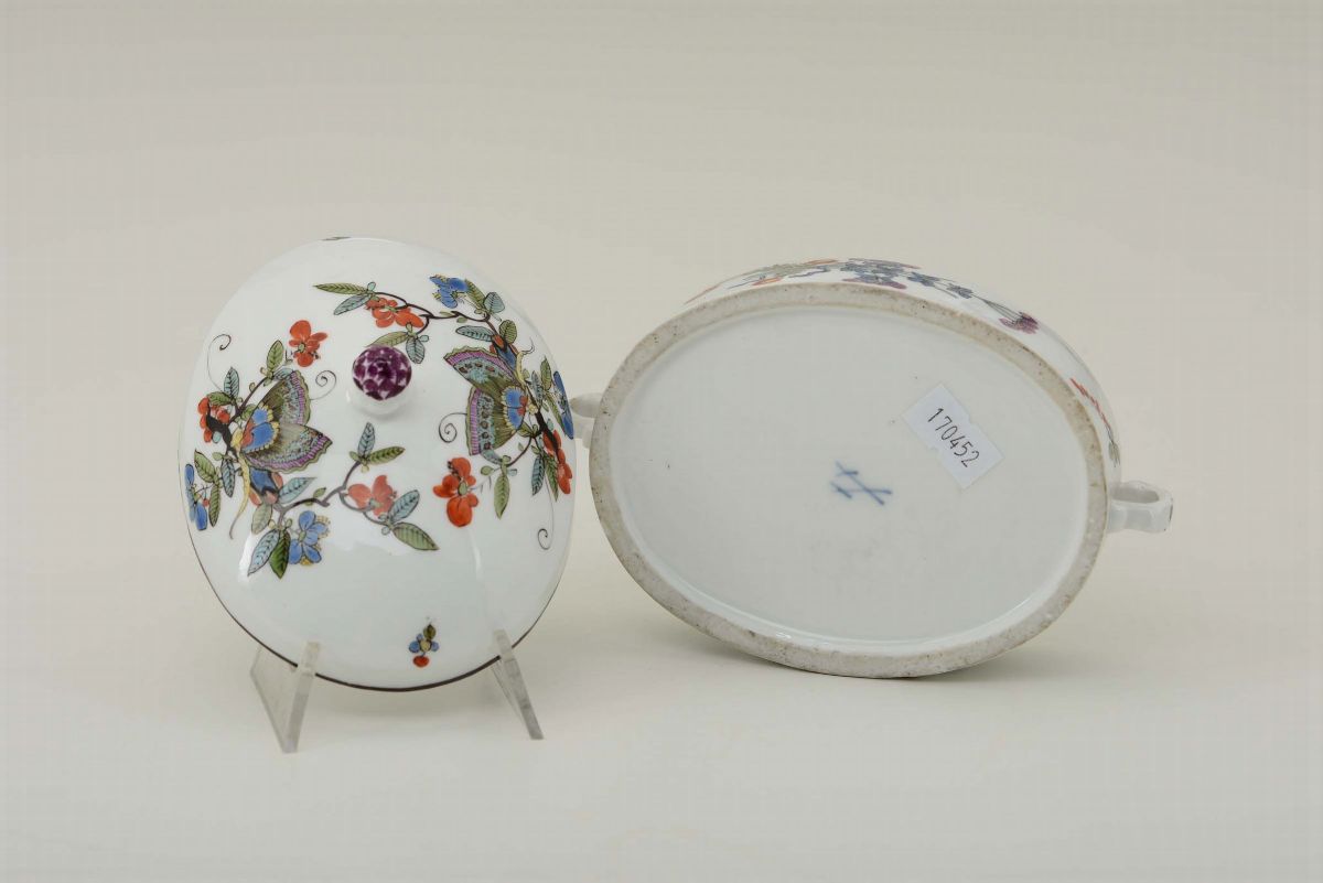Rara Scatola Porta Burro Meissen, 1730-1735