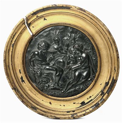 Bassorilievo in Bronzo con Scena Bucolica, XVIII-XIX Secolo