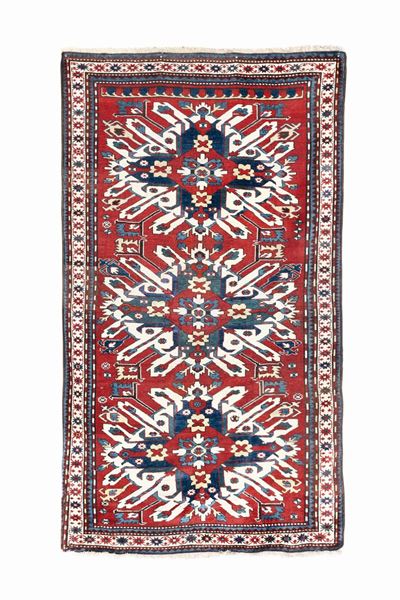 Tappeto Caucasico Kazak Ad Aquile, Fine XIX Secolo