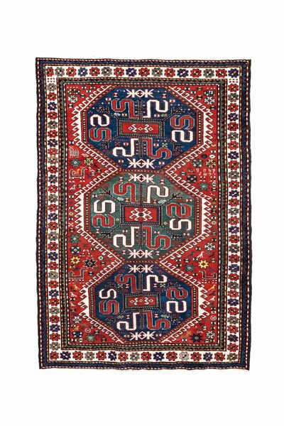Tappeto Caucasico Kazak Chondoresh, Fine XIX Secolo