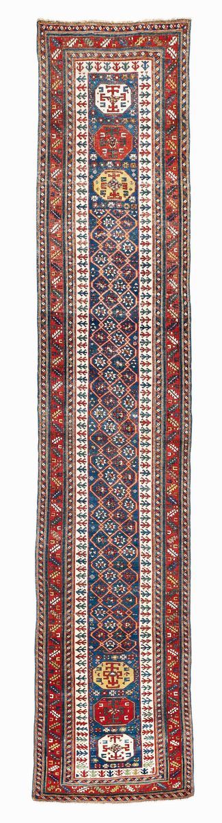 Particolare passatoia caucasica, fine XIX secolo  - Auction Fine Carpets - Cambi Casa d'Aste