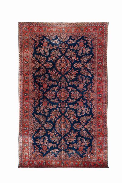 Grande Tappeto Persiano Kashan Manchester Inizio XX Secolo