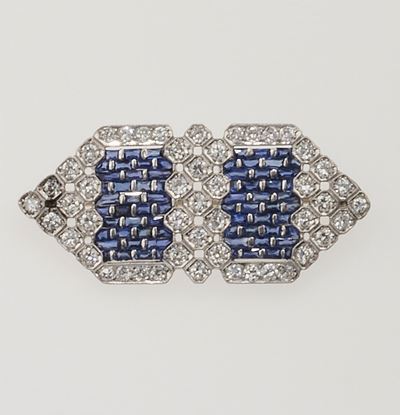 Spilla con Zaffiri Sri Lanka e Diamanti