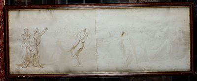 Coppia di Disegn su Carta con Figure, XVIII-XIX Secolo