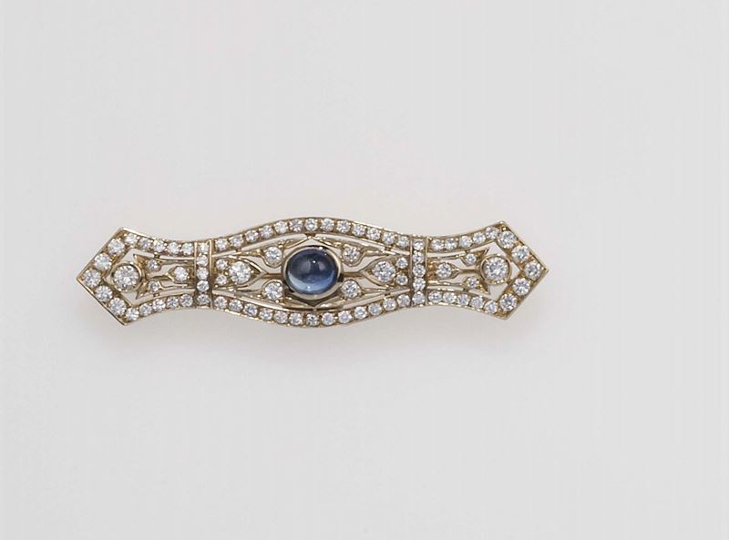 Saphhire and diamond brooch  - Auction Fine Jewels - Cambi Casa d'Aste