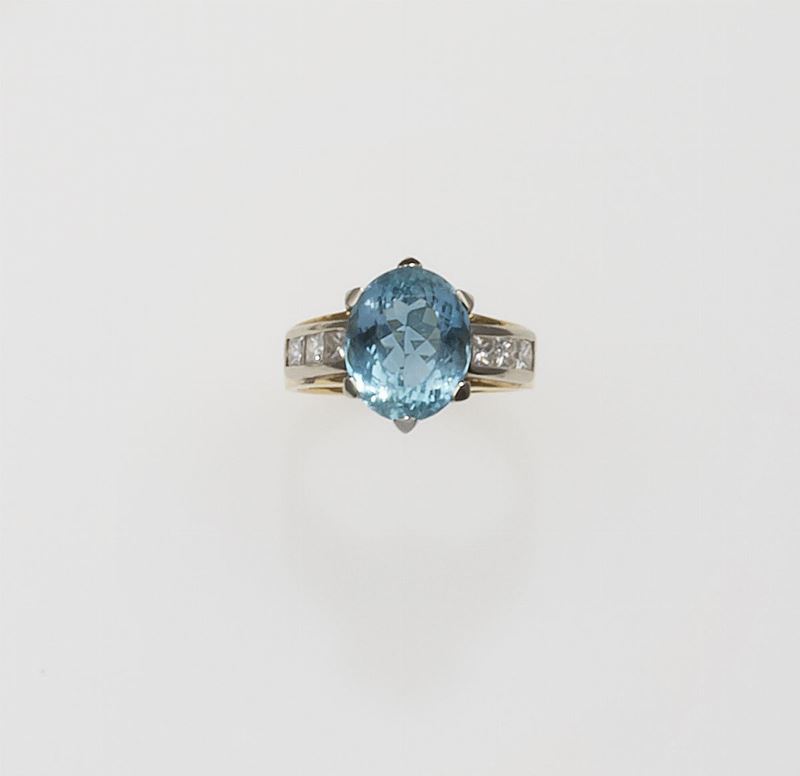 Aquamarine and diamond ring  - Auction Vintage, Jewels and Watches - Cambi Casa d'Aste