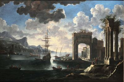 Giovanni Ghisolfi (milano 1623-1683)veduta Costiera