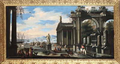 Giovanni Ghisolfi (milano 1623-1683)capriccio Architettonico
