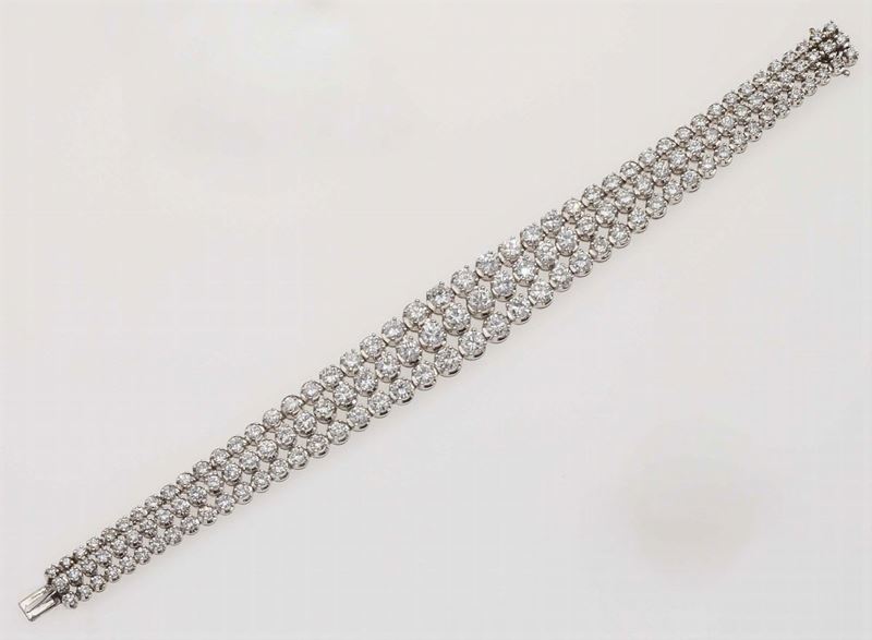 Bracciale con diamanti taglio brillante per ct 16,50 circa  - Asta Fine Jewels - Cambi Casa d'Aste