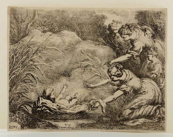 Biscaino, Bartolomeo (1629-1657) Mosè salvato dalle acque