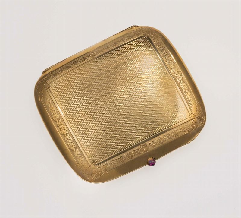 Gold cigarette case. Fitted case  - Auction Fine Jewels - Cambi Casa d'Aste