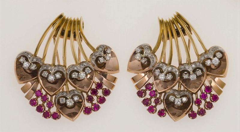 Paste and diamond clips  - Auction Fine Jewels - Cambi Casa d'Aste