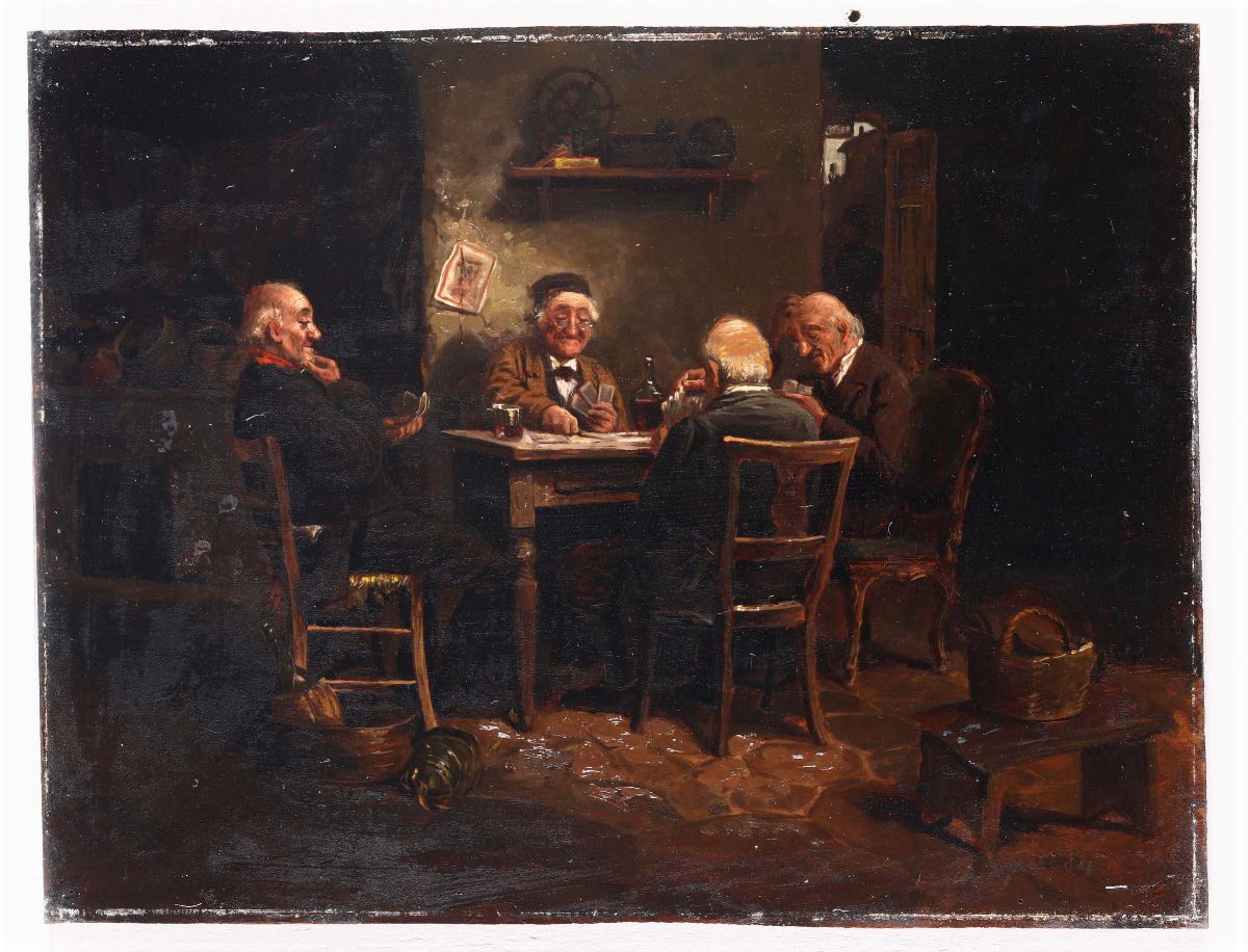 Luigi Zuccoli (1815-1876), Attribuito Ail Gioco delle Carte, la Conversazione e il Racconto