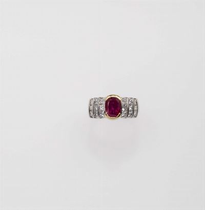 Anello con Rubino di Ct 4,31 Circa