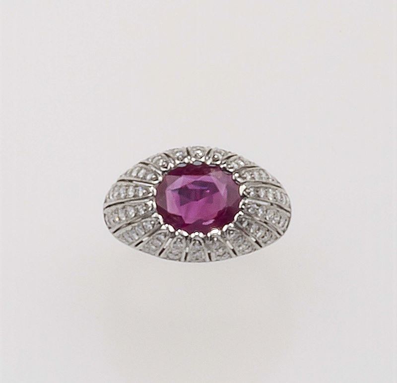 Burma ruby and diamond ring  - Auction Fine Jewels - Cambi Casa d'Aste