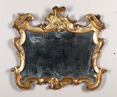 Specchiera in Legno Intagliato e Dorato, XIX-XX Secolo