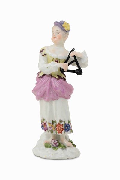 Figurina di Suonatrice Meissen, 1760 Circa