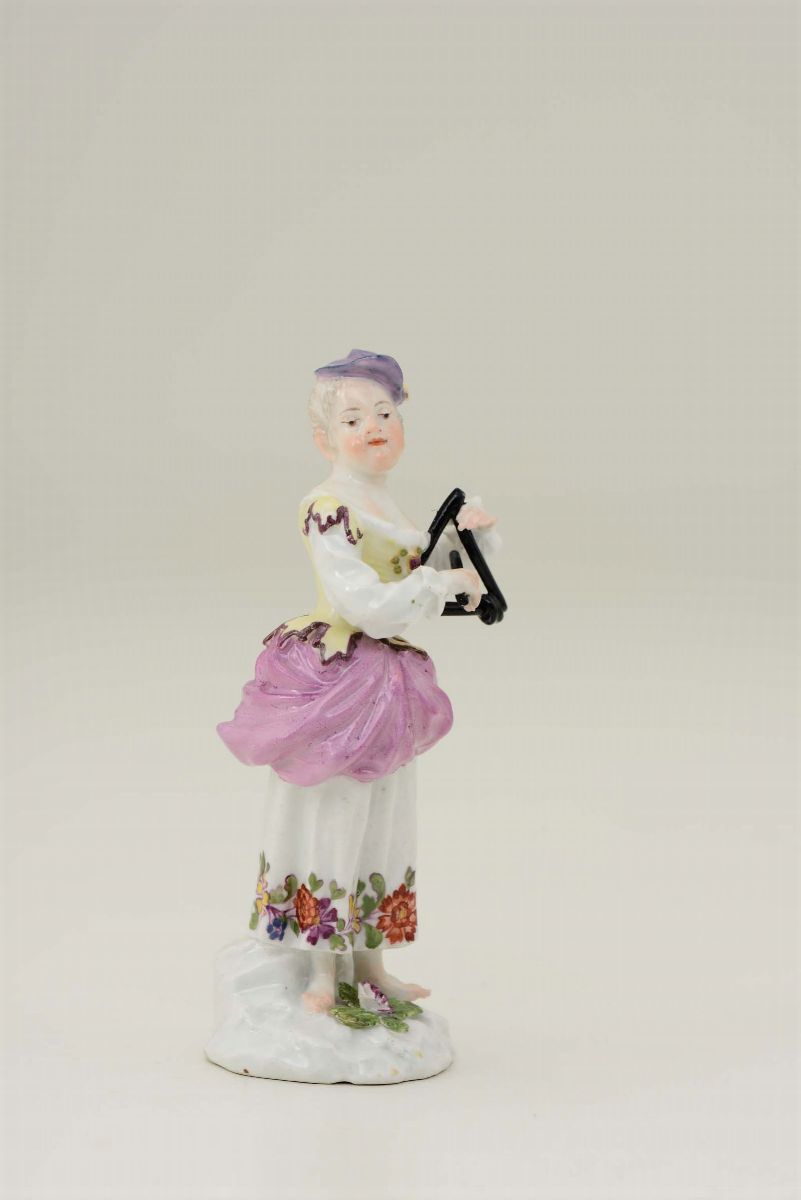 Figurina di Suonatrice Meissen, 1760 Circa