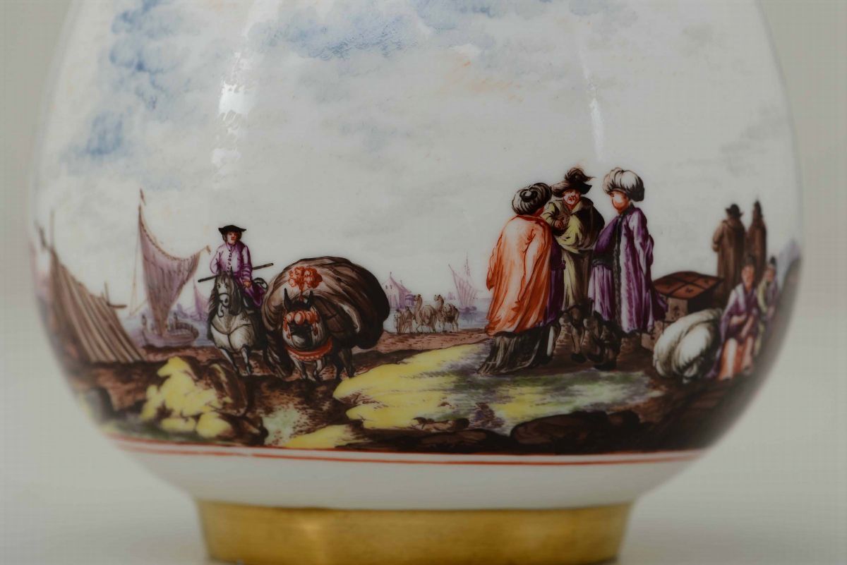 Lattiera Meissen, 1730-1735 Pittura alla Maniera di Christian Friedrich Herold