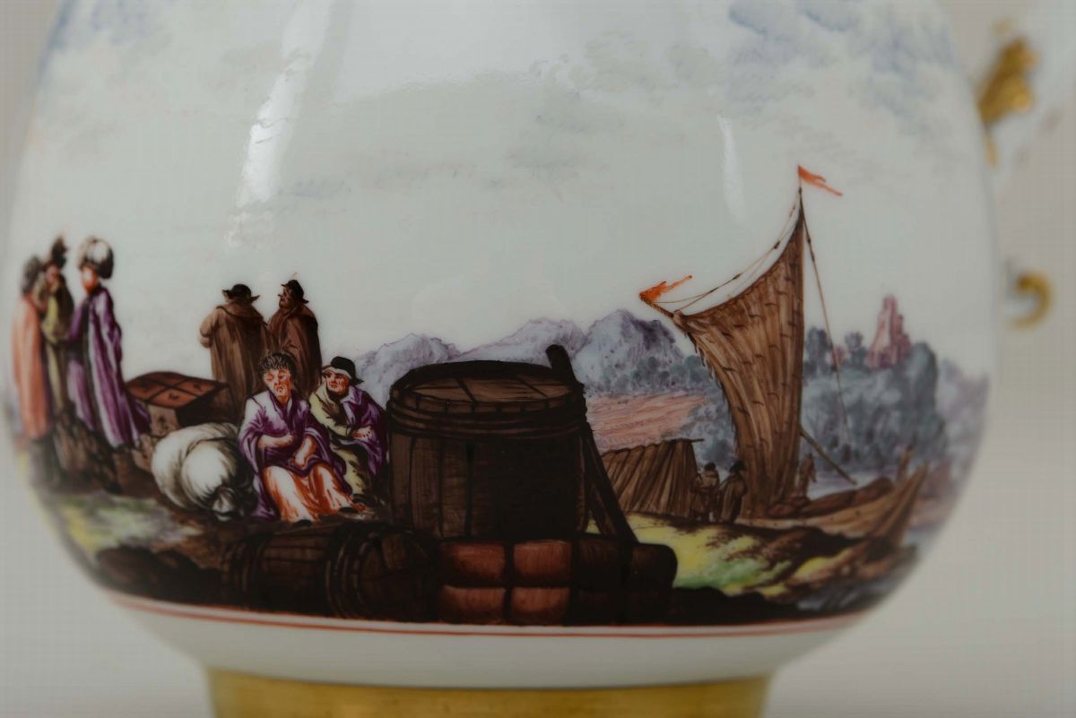Lattiera Meissen, 1730-1735 Pittura alla Maniera di Christian Friedrich Herold