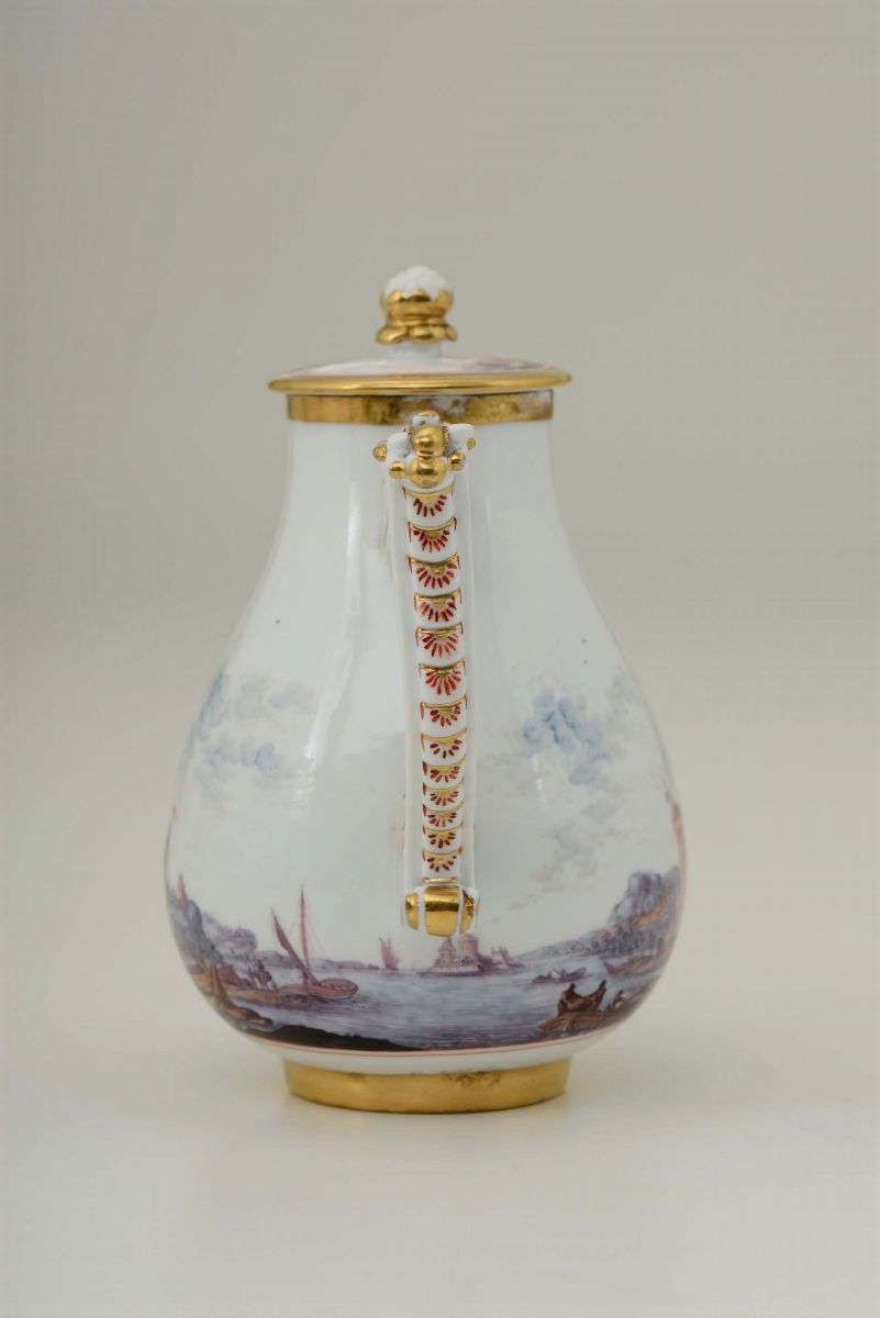 Lattiera Meissen, 1730-1735 Pittura alla Maniera di Christian Friedrich Herold