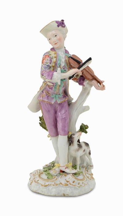 Figurina di Violinista Meissen, 1760 Circa