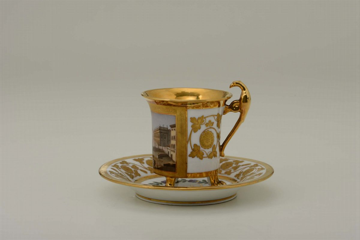 Tazza con Piattino di Marie Charlotte di Württemberg Ludwigsburg, 1816-1824