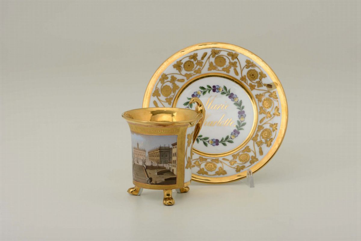 Tazza con Piattino di Marie Charlotte di Württemberg Ludwigsburg, 1816-1824