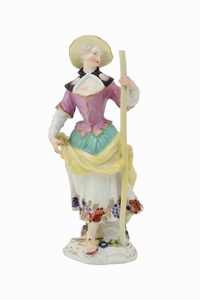 Figurina di Pellegrina Meissen, 1750 Circa Probabile Modello di Friedrich Elias Meyer