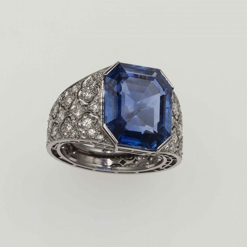 Sapphire and diamond ring  - Auction Fine Jewels - III - Cambi Casa d'Aste
