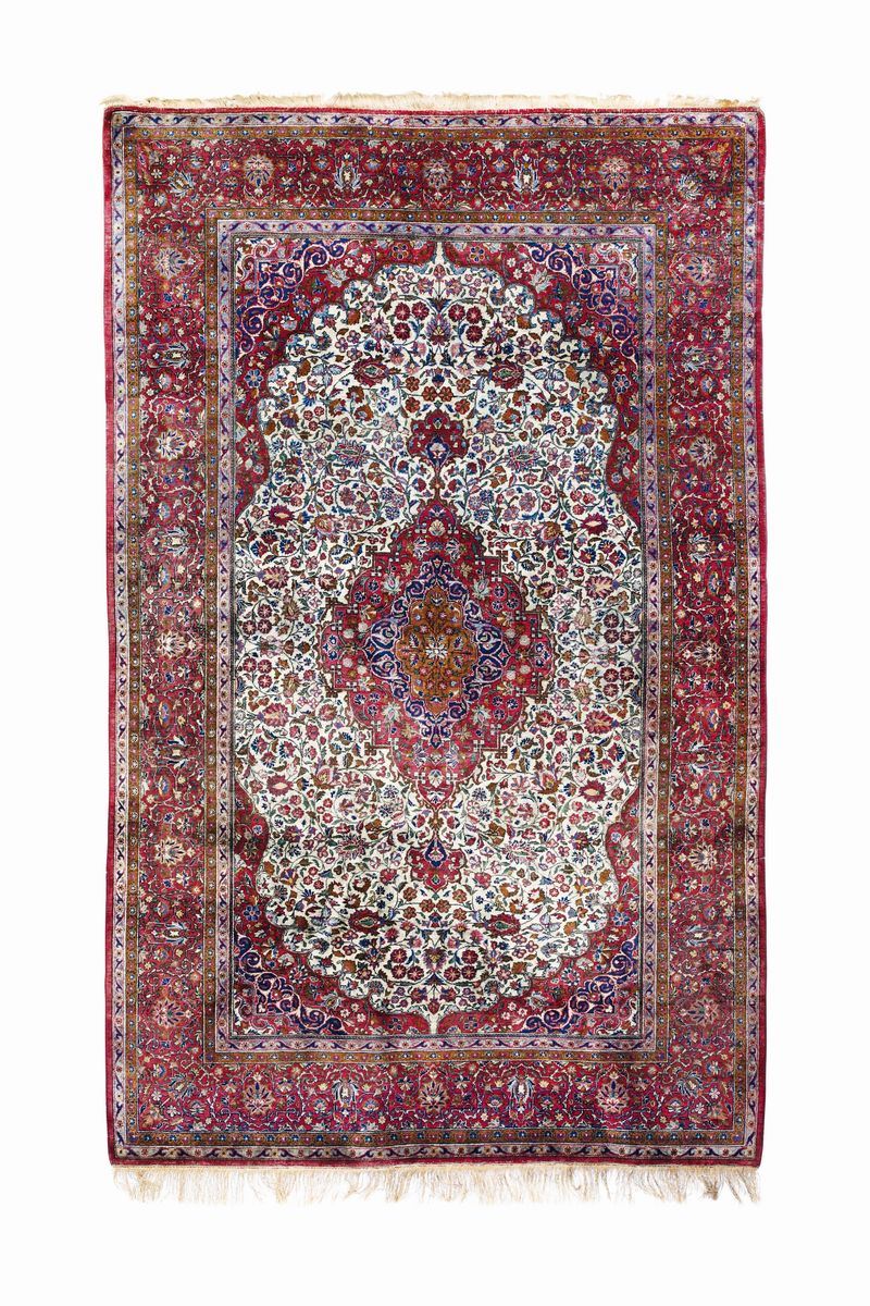 Tappeto persiano Keshan in seta, XX secolo  - Auction Fine Carpets - Cambi Casa d'Aste