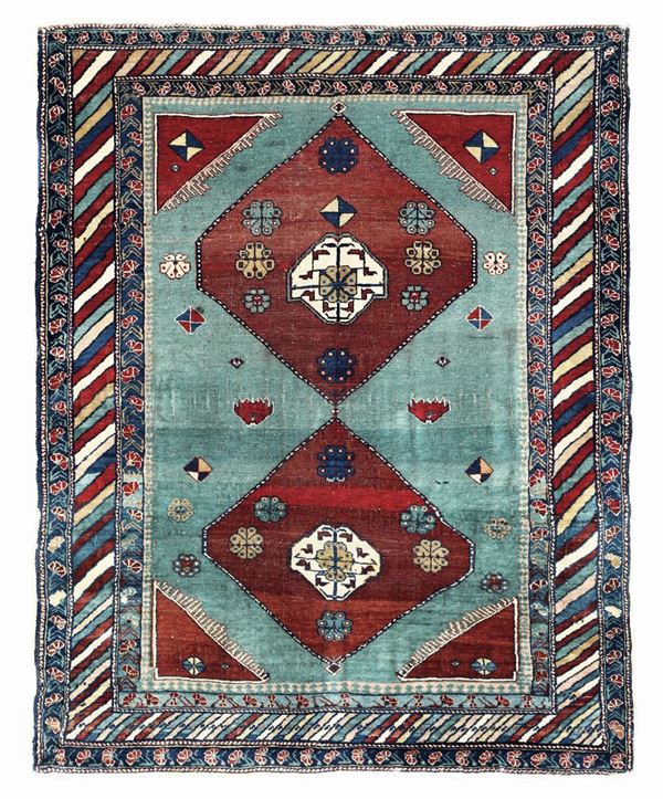 Particolare tappeto caucasico Shirvan, inizio XX secolo