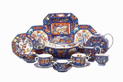 Servizio Hermès Marqueterie De Pierres Dures D'orient Et D’occident Limoges, Verso la Fine del XX...
