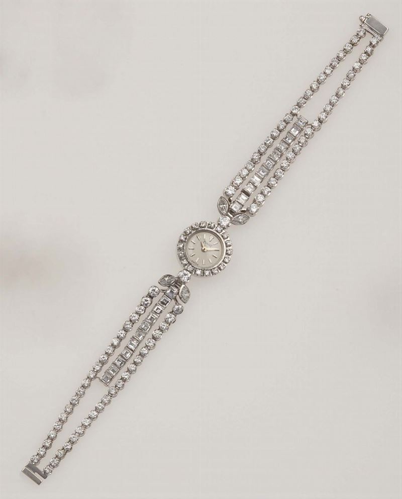 Piaget. Lady's platinum and diamond-set bracelet watch  - Auction Fine Jewels - Cambi Casa d'Aste