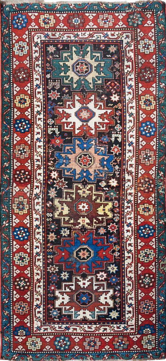 Passatoia caucasica Shirvan, fine XIX secolo  - Auction Fine Carpets - Cambi Casa d'Aste