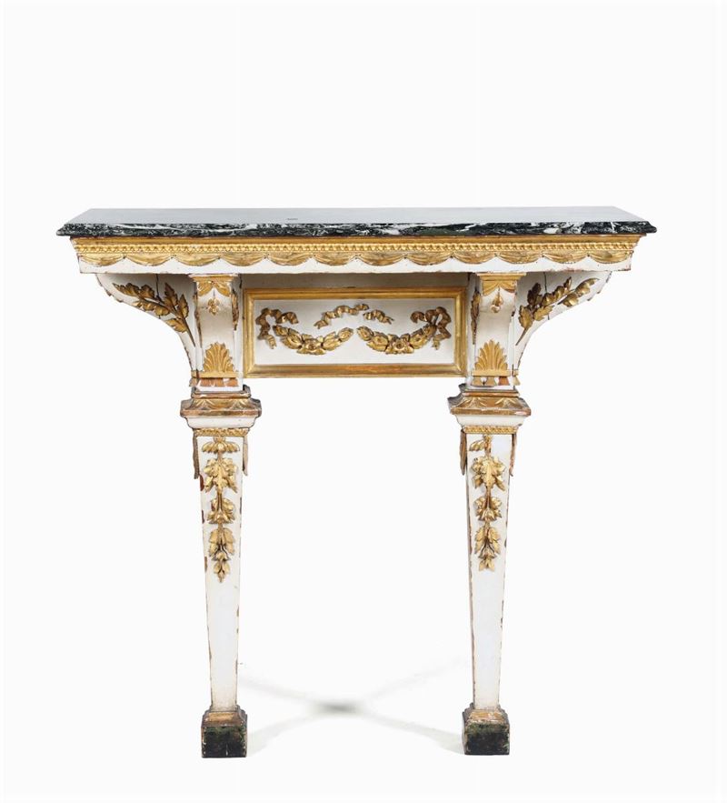 Console Luigi XVI in legno dipinti, XIX secolo  - Auction Fine Art - Cambi Casa d'Aste