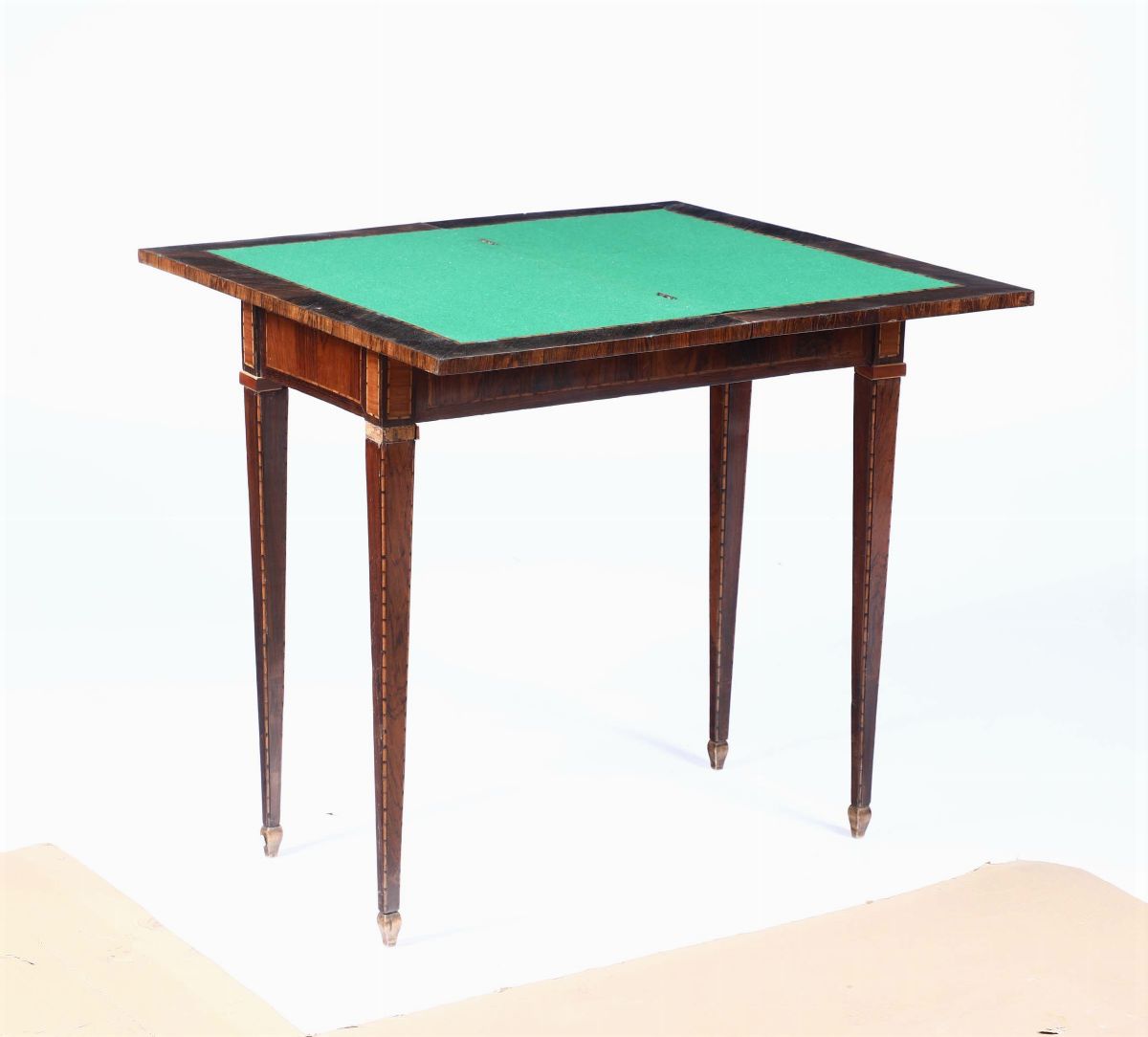 Tavolo da Gioco Luigi XVI in Legno Lastronato e Filettato, Fine XVIII Secolo