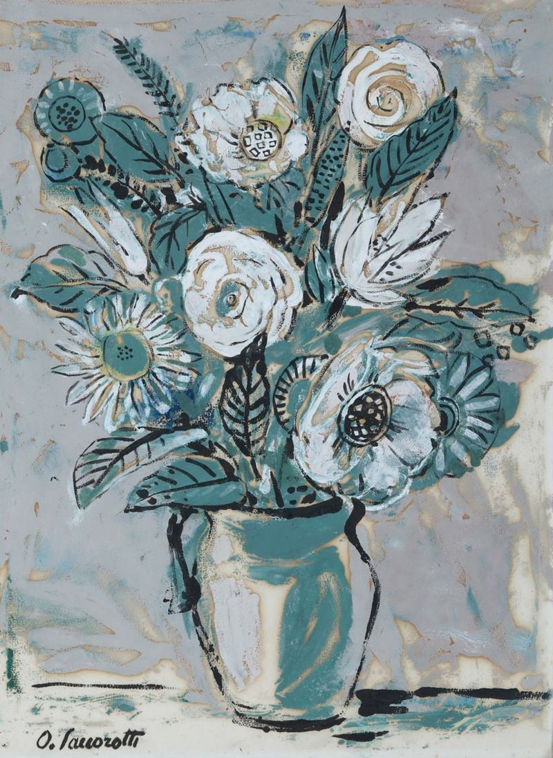 Oscar Saccorotti (1898 - 1986) Vaso di fiori  - Asta Dipinti del XIX e XX secolo - Cambi Casa d'Aste